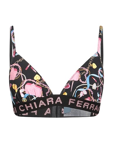 CHIARA FERRAGNI Bra Black 94% Cotton, 6% Elastane