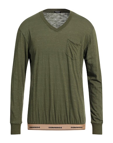 DSQUARED2 Undershirt Military green 80% Cotton, 20% Wool