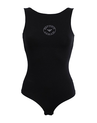 EMPORIO ARMANI Lingerie bodysuit Black 95% Cotton, 5% Elastane