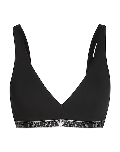 EMPORIO ARMANI Bra UNDERWEAR Black 95% Cotton, 5% Elastane