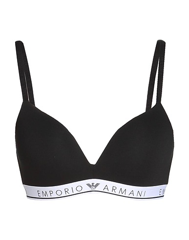 EMPORIO ARMANI Bra UNDERWEAR Black 95% Cotton, 5% Elastane