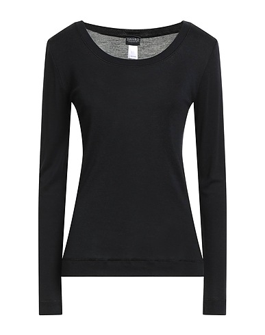 HANRO アンダーＴシャツ ブラック シルク 65% / カシミヤ 35%