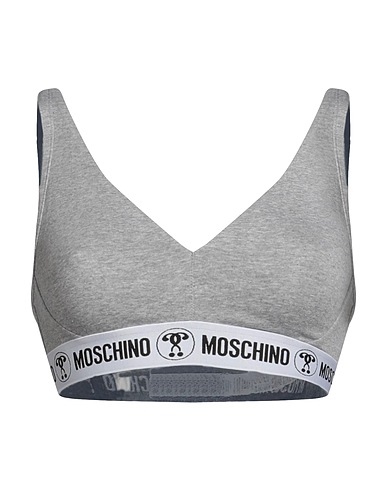 MOSCHINO Bra UNDERWEAR Light grey 92% Cotton, 8% Elastane