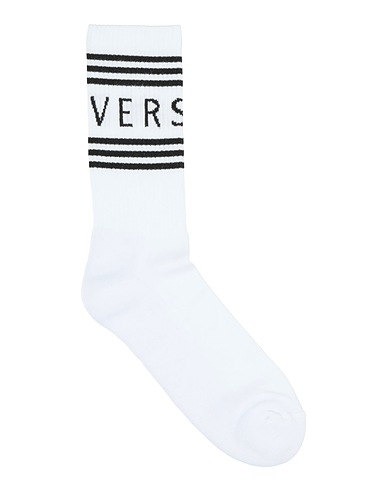 VERSACE Chaussettes et collants Blanc 80% Coton, 16% Polyamide, 4% Élasthanne