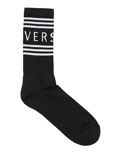 VERSACE Socks & tights Black 80% Cotton, 16% Polyamide, 4% Elastane