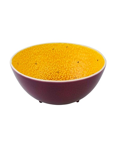 BORDALLO PINHEIRO Assiettes Bordallo Pinheiro Frutos Tropicais Passion Fruit Salad Bowl Violet Terre cuite