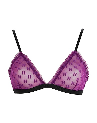 KARL LAGERFELD Bra KL MONOGRAM BRA W/ RUFFLE
 Plum 74% Polyamide, 17% Elastane, 6% Acrylic, 3% Viscose