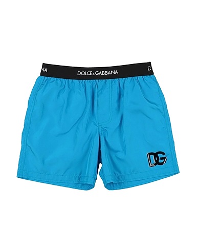 DOLCE&GABBANA Swim shorts Azure 100% Polyester, Polyurethane, Elastane
