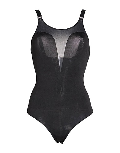 MCQUEEN TOPWEAR Black 66% Silk, 26% Polyamide, 8% Elastane