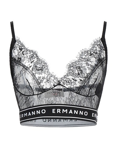 ERMANNO FIRENZE Bra Black 100% Polyamide, Cotton, Polyester, Elastane