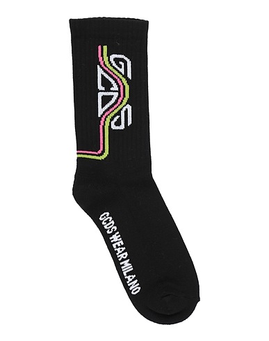 GCDS Socks & tights Black 85% Cotton, 10% Polyamide, 5% Elastane