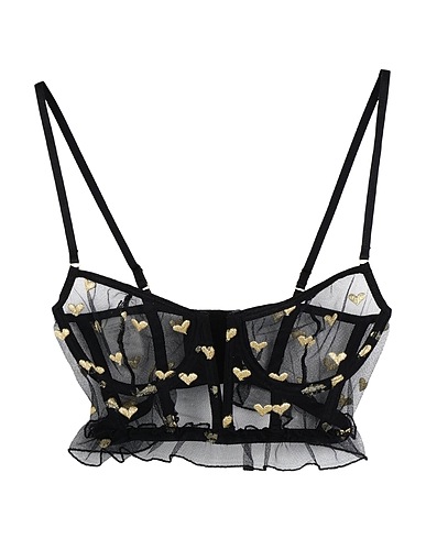 LE PETIT TROU Bustiers, corsets & Suspenders Black 100% Polyester