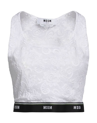 MSGM Top Bianco 90% Poliammide, 10% Elastan