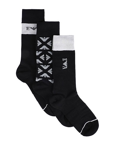 EMPORIO ARMANI Socks & tights Black 74% Cotton, 25% Polyamide, 1% Elastane