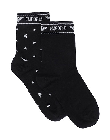 EMPORIO ARMANI Socks & tights Black 74% Cotton, 24% Polyamide, 1% Elastane, 1% Polyester