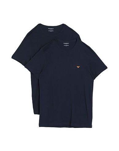 EMPORIO ARMANI Undershirt UNDERWEAR Navy blue 95% Cotton, 5% Elastane