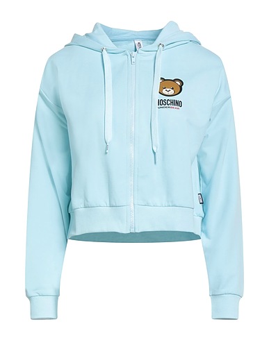 MOSCHINO Hooded sweatshirt UNDERWEAR Sky blue 94% Cotton, 6% Elastane