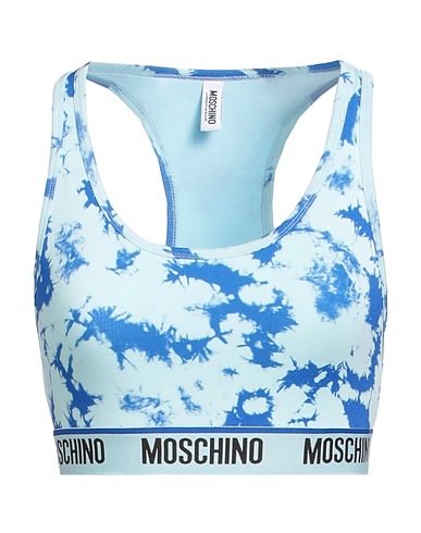 MOSCHINO Bra Sky blue 93% Cotton, 7% Elastane