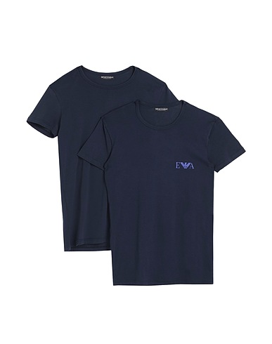 EMPORIO ARMANI Undershirt MEN'S KNIT 2PACK T-S
 Midnight blue 95% Cotton, 5% Elastane
