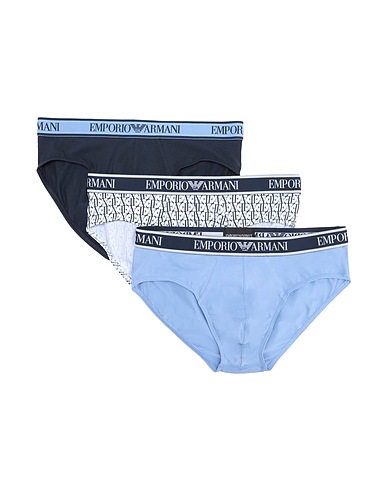 EMPORIO ARMANI Slip MEN'S KNIT 3-PACK BR
 Hellblau 95% Baumwolle, 5% Elastan