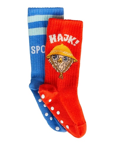 MINI RODINI Socks & tights Orange 80% Organic cotton, 18% Polyamide, 2% Elastane