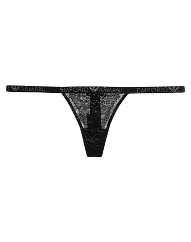EMPORIO ARMANI Slip Nero 77% Poliammide, 19% Elastan, 4% Poliestere, Fibra di metallo
