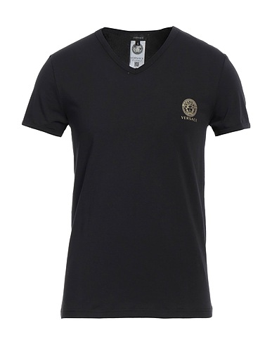 VERSACE Undershirt Black 94% Cotton, 6% Elastane