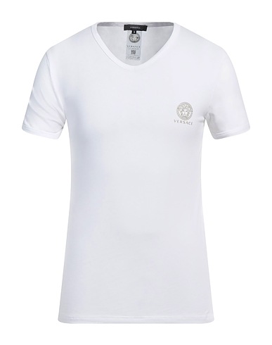 VERSACE Undershirt White 94% Cotton, 6% Elastane