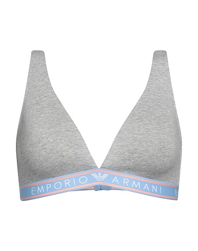 EMPORIO ARMANI Bra UNDERWEAR Grey 95% Cotton, 5% Elastane, Polyamide, Polyester