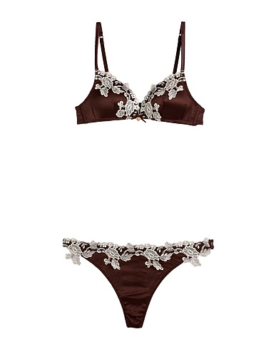 TWINSET Set U&B Chocolate brown 92% Silk, 8% Elastane, Polyester
