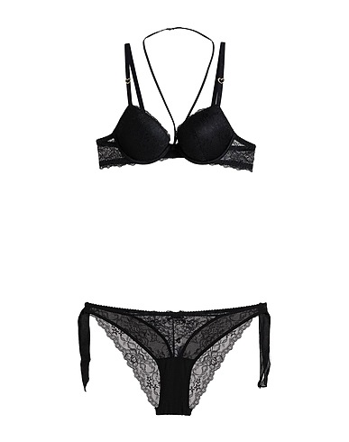 TWINSET UNDERWEAR Set Black 90% Polyamide, 10% Elastane, Polyester