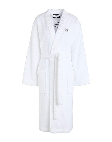 KARL LAGERFELD Dressing gowns & bathrobes White 90% Organic cotton, 10% Recycled polyester