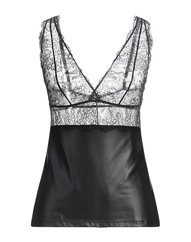 TWINSET UNDERWEAR Undershirt Black 92% Polyester, 8% Elastane, Polyamide