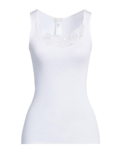 HANRO Undershirt White 100% Cotton, Polyester