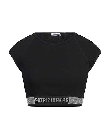PATRIZIA PEPE Unterhemd Schwarz 93% Baumwolle, 7% Elastan, Polyamid, Glas