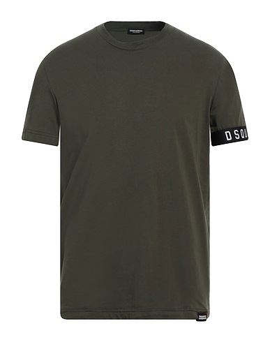 DSQUARED2 Undershirt Military green 95% Cotton, 5% Elastane