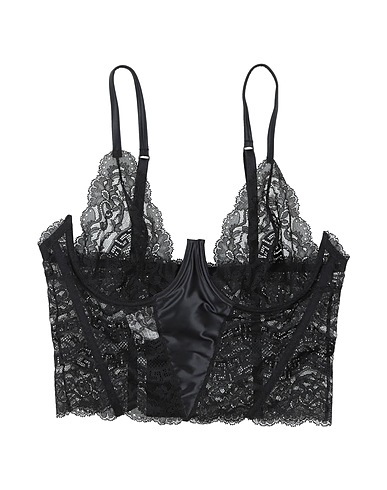 VERSACE Bustiers, Corsets & Suspenders Black 100% Polyamide, Polyester, Elastane