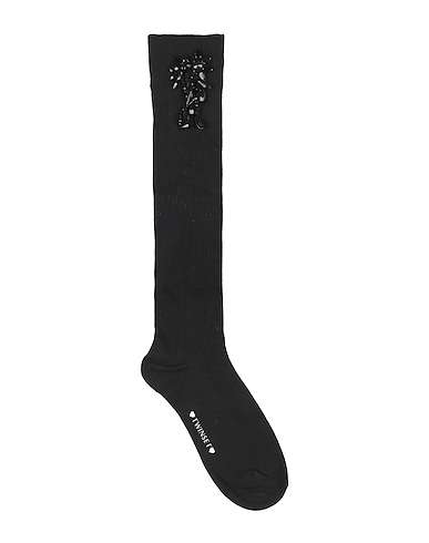 TWINSET Socks & tights Black 80% Cotton, 17% Polyester, 3% Elastane
