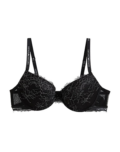 EMPORIO ARMANI Bra UNDERWEAR NERO 77% Polyamide, 19% Elastane, 4% Metallic fiber