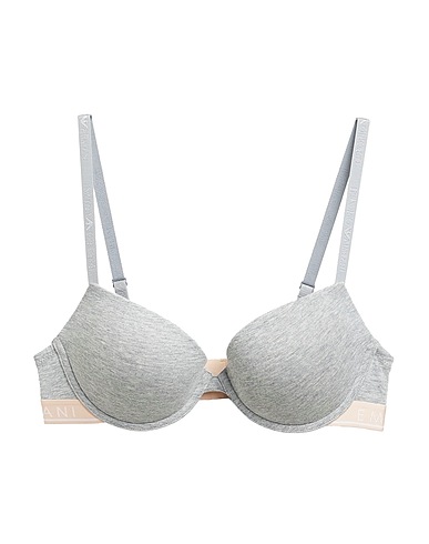 EMPORIO ARMANI Bra UNDERWEAR Grey 95% Cotton, 5% Elastane, Polyamide, Polyester