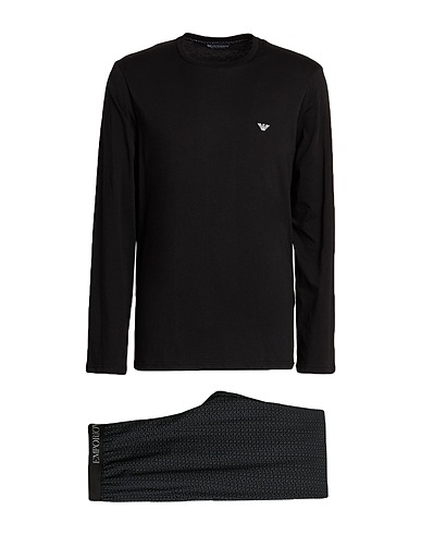 EMPORIO ARMANI Sleepwear UNDERWEAR Black 100% Cotton, Polyamide, Polyester, Elastane