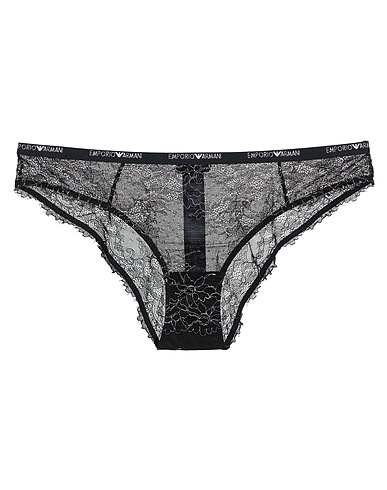 EMPORIO ARMANI Slip Nero 77% Poliammide, 19% Elastan, 4% Fibra di metallo
