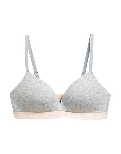 EMPORIO ARMANI Bra Light grey 95% Cotton, 5% Elastane, Polyamide