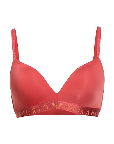 EMPORIO ARMANI Bra UNDERWEAR Brick red 85% Polyamide, 15% Elastane, Polyester