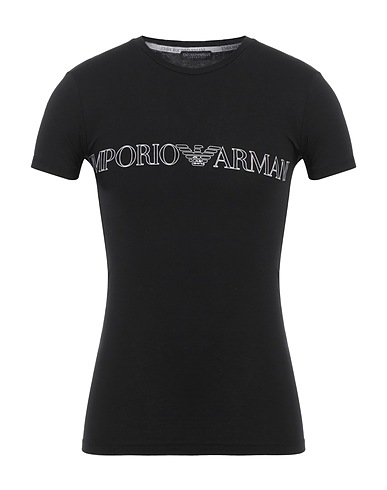 EMPORIO ARMANI Undershirt UNDERWEAR Black 95% Organic cotton, 5% Elastane