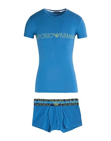 EMPORIO ARMANI Set UNDERWEAR Slate blue 95% Cotton, 5% Elastane, Polyamide, Polyester