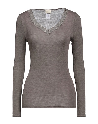 HANRO Undershirt Light brown 70% Wool, 30% Silk