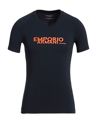 EMPORIO ARMANI Undershirt UNDERWEAR Navy blue 95% Cotton, 5% Elastane