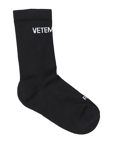 VETEMENTS Socks & tights Black 78% Cotton, 17% Polyamide, 5% Elastane