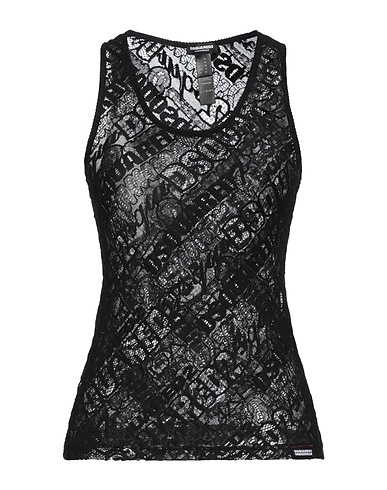 DSQUARED2 Undershirt UNDERWEAR Black 71% Cotton, 24% Polyamide, 5% Elastane